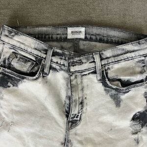 Hudson Black and White Distressed Jeans